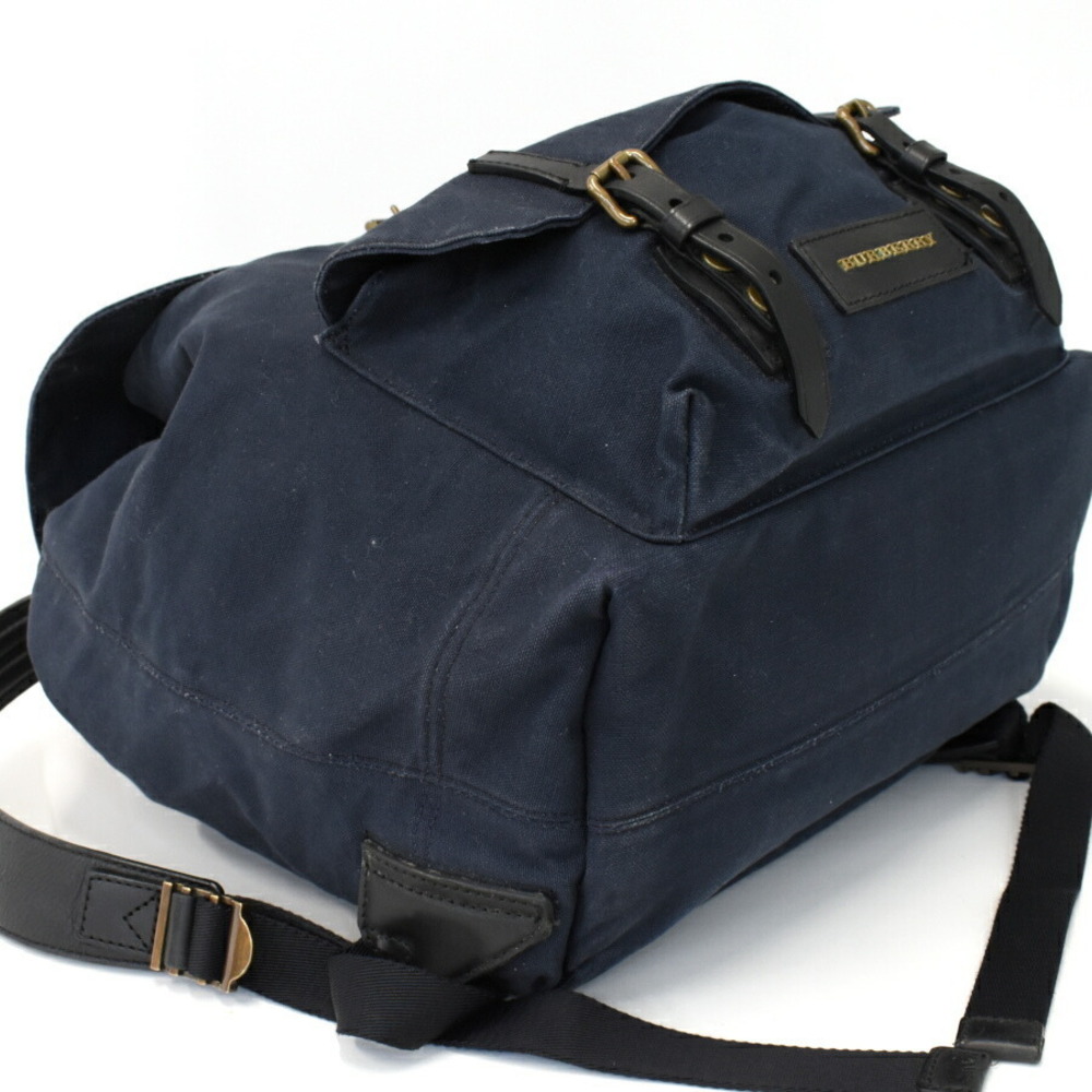 Burberry Backpack Navy Blue Canvas Leather - Picture 7 of 9